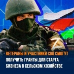 Меры поддержки для бывших участников СВО, связанные с началом осуществления ими предпринимательской деятельности в агропромышленном комплексе  (грант «АГРОМОТИВАТОР»)