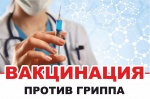 В ГУЗ СО «Духовницкая РБ» проводится вакцинация от гриппа.