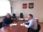 Рабочая встреча главы Духовницкого района Сергея Вербина с директором АО Почта России по Саратовский области Сергеем Дубровиным.